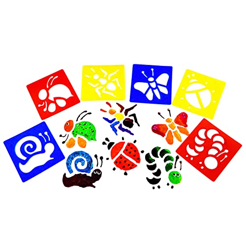 Washable Plastic Stencils | Bugs & Creepy crawlies Theme | Pack of 6 Stencils