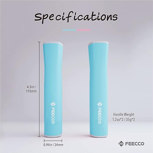 Miniatura 7 de FEECCO - Cuerda de saltar para niños, cuerdas de saltar de color rosa y azul para niñas y niños de 3 a 12 años de edad, con cuerda de longitud