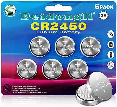 Beidongli CR2450 Battery 3V Lithium (6PACK)【5-Year Warranty】