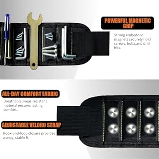 BDEPSTR Bracciale Magnetico Multitool - Gadget Utile per Uomini, Regalo Originale per Compleanno, Festa del Papà & Natale, Ideale per Artigianato & Riparazioni