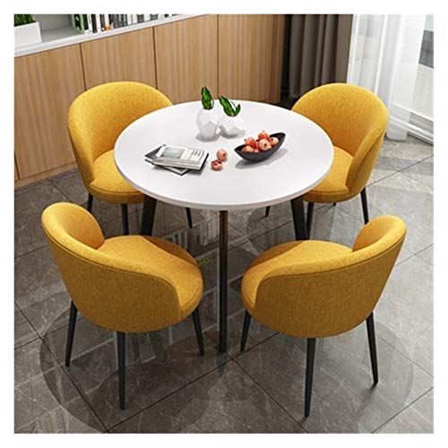 Juego de oficina para patio, comedor, mesa de comedor, mesa de recepción, mesa redonda, cafetería, cocina, sala de estar, área de ocio moderna, biblioteca, cine, heladería (color: B) (A)