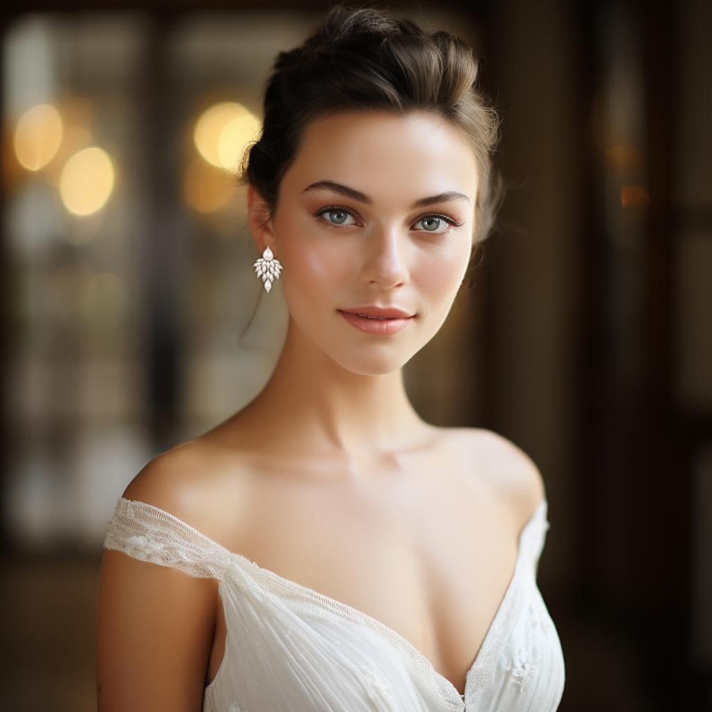 ATIMIGO Rhinestone Cluster Drop Earrings Elegant Crystal Statement Earrings Bridal Wedding Prom Earrings for Women - Image 3