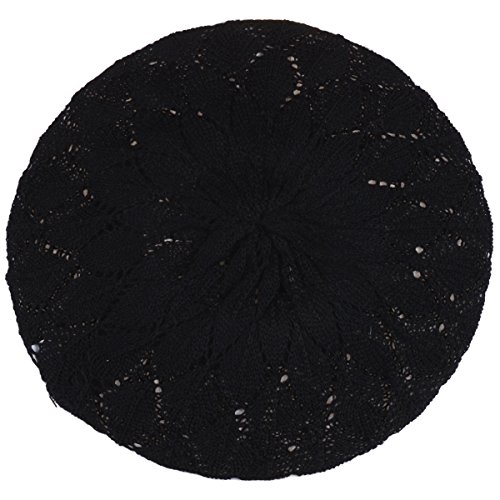 Byos Chic Parisian Style Soft Lightweight Crochet Cutout Knit Beret Beanie Hat #TOP5