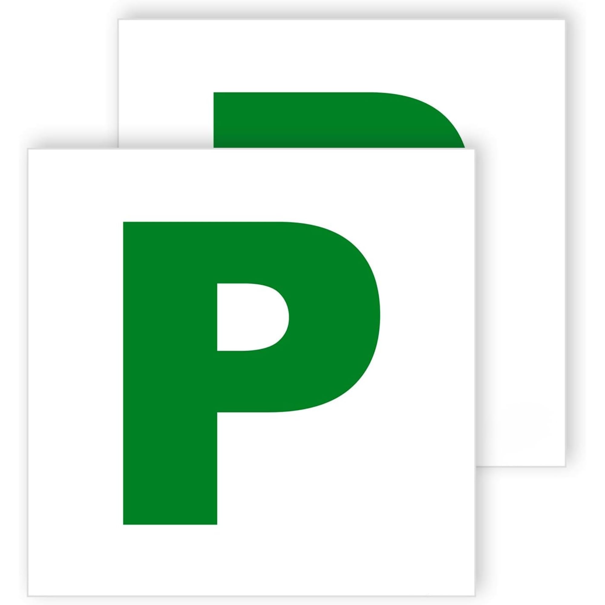 Angel Rose® Pack of 2 P Plates Sticker (178 x 178 mm) P Plates for Car Self Adhesive Waterproof P Plates for Learner Plates Self Adhesive (2 P Plates)