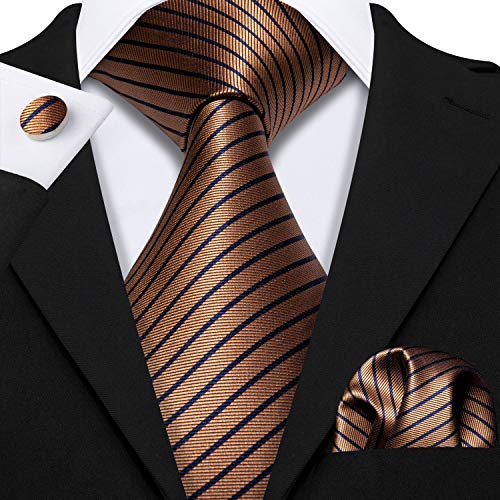 Image of Barry.Wang Men Tie Classic Silk Gift Necktie With Tie Clip Jacquard Woven Neck Ties 6PCS Formal Wedding