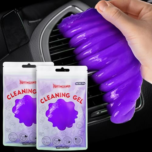 YOPINSAND Gel de Limpieza para Coche, 2 Unidades, Herramienta de Limpieza Universal para Coche, espátula de Limpieza de Coche, Limpiador Interior Reutilizable para Teclado de Coche, Limpiador de Aire