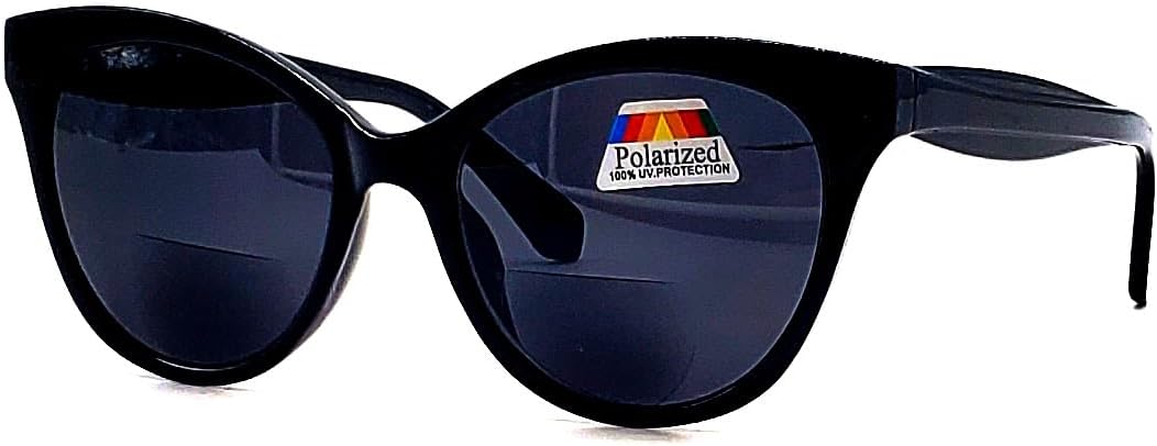 Polarized & Bifocal Reading Glasses Reader Sunglasses for Women UV Protection Cateyes Vintage 1.5 1.75 2.0 2.5 3.0 3.5 (Black Glossy, 2.0, x) - Image 4