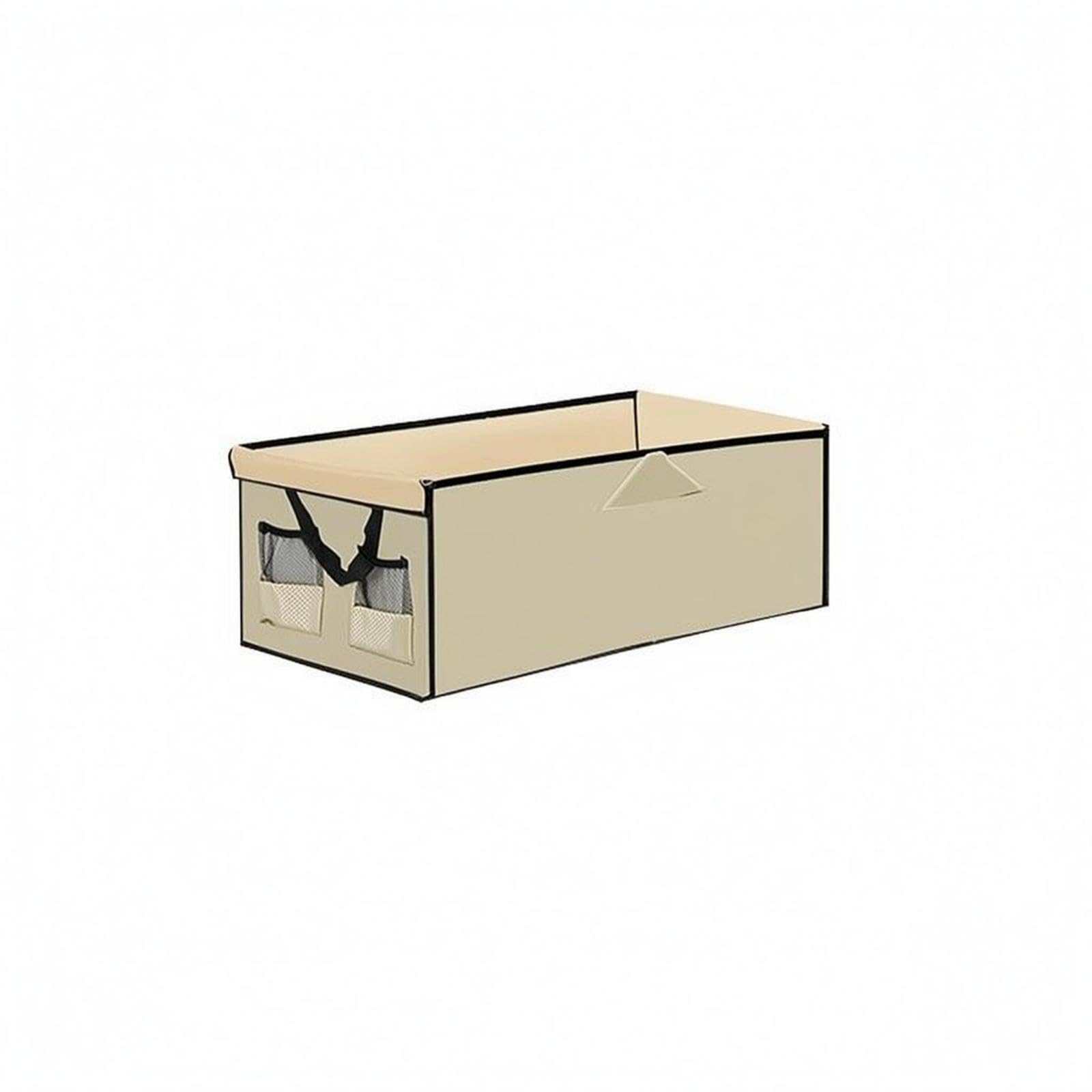 Folding Cart Cover Handhold Cutout Folding Wagon Mesh Covering Pockets Outdoor Storage Khaki 5 Inch-picture-12