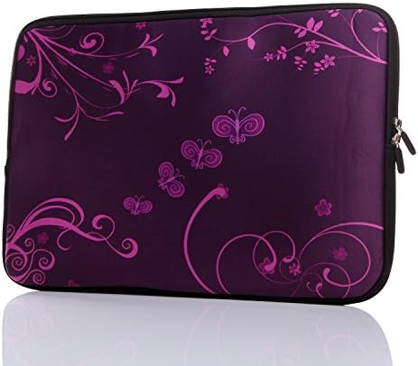 13.3-Inch to 14-Inch Laptop Neoprene Sleeve Case with Hidden Handle for 12.9 13 13.3 14 14.1" Inch Men Women Ultrabook/Chromebook/Tablet/Netbook （13.3-14 Inch, Purple Butterfly）