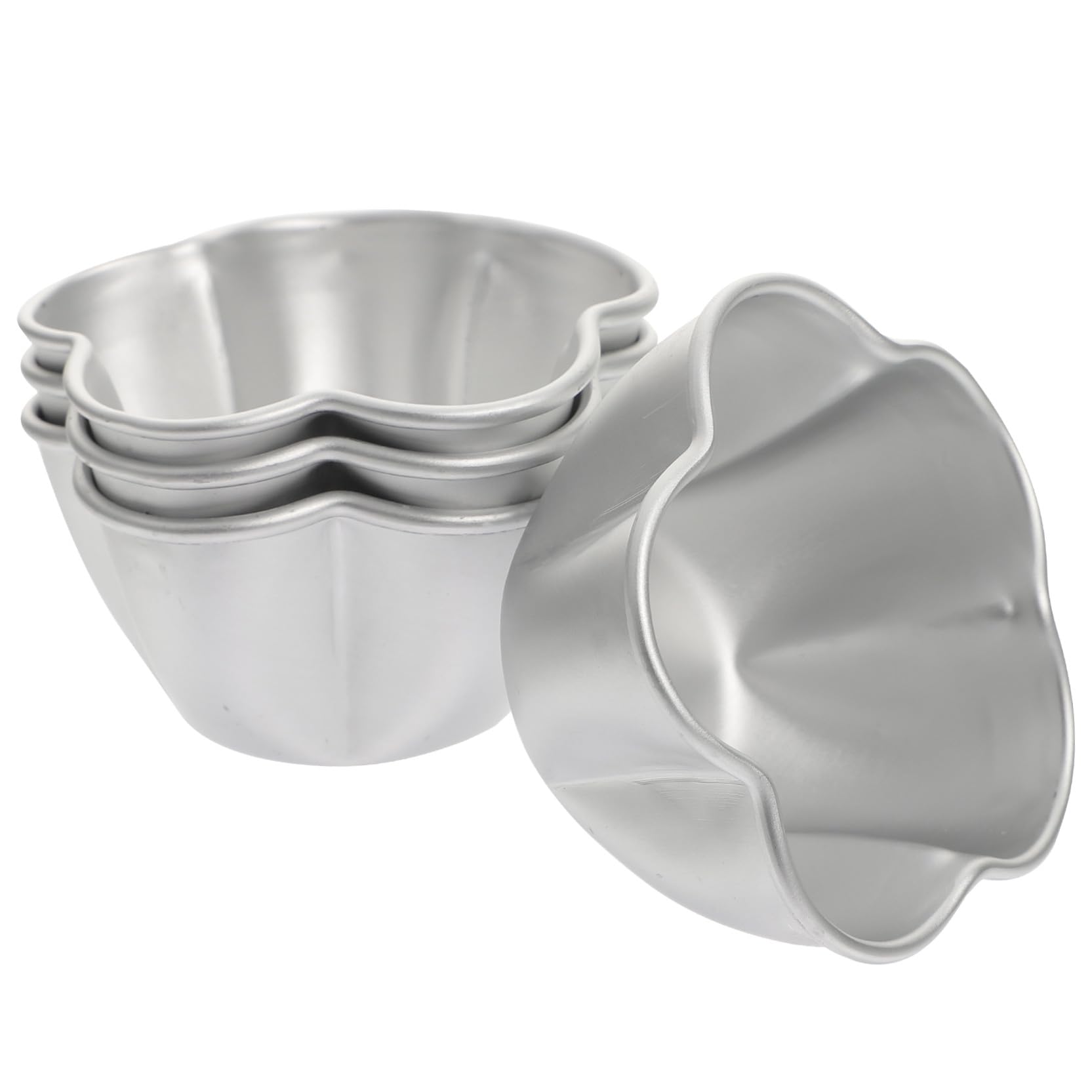 SHOWERORO 16piezas Moldes para Pudding y Flan De Antiadherente De Moldes Forma De Flor para Repostería para Tartas y Muffins Cocina y Pastelería