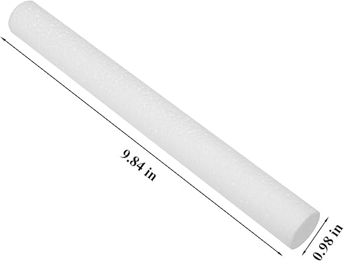 Miniatura 2 de Crafjie Cilindros de espuma para manualidades y suministros de arte (0.9 x 10 pulgadas, 9 unidades), varillas de espuma de poliestireno blanco para