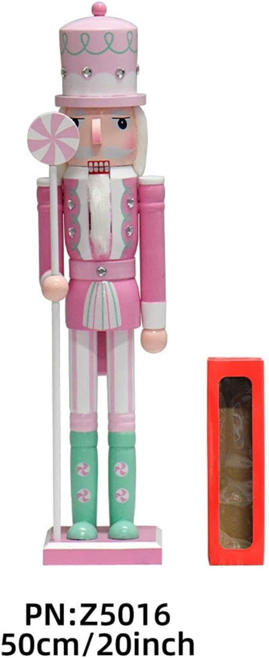 Wooden Nutcracker Ornament Figurine Collectible Tabletop Decoration for Christmas Shelves Living Room Party Decor- Style B