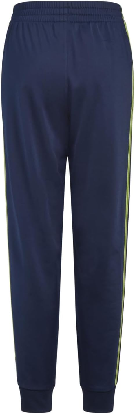 adidas Boys' Big Iconic Tricot Jogger Pants, Collegiate Navy with Tech Olive, Large