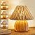 Bamboo Table Lamp Handmade Boho Rattan Bedside Lamp,3 Colors Adjustable Vintage Wicker Wooden Nightstand Lamp with E26 Bulb for Bedroom Living Room Desk Entrance
