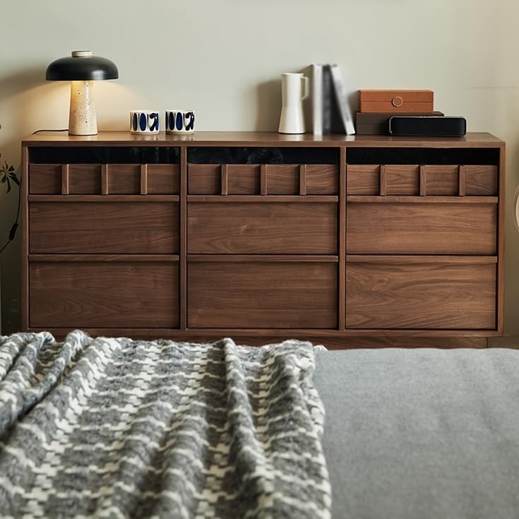 Sideboard Cabinet Solid Wood Dining Sideboard Modern Living Room Entrance Cabinet Bedroom Storage Locker Sideboard Cabinet with Drawers