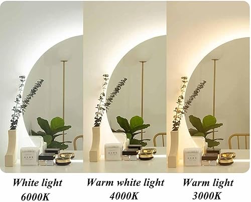 Miniatura 5 de NURCIX Espejo de tocador de media luna, espejo de baño LED de 28 pulgadas, espejo de pared de medio círculo para decoración del hogar, temperatura