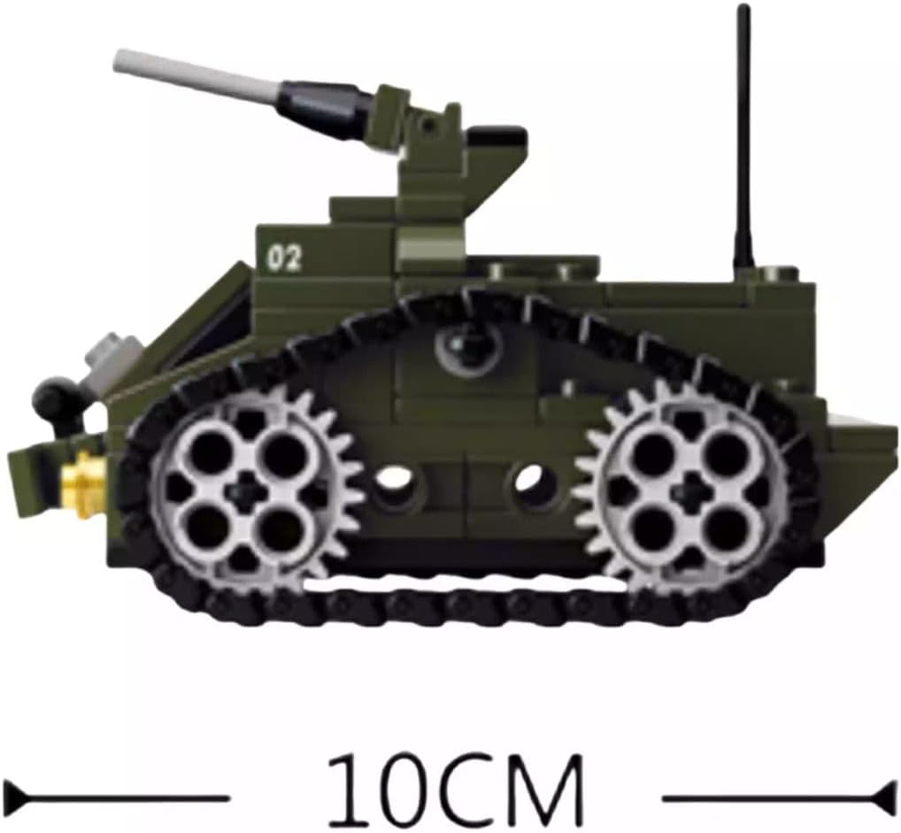Side view of the Sluban M-38 tank with a 10cm measurement indicator