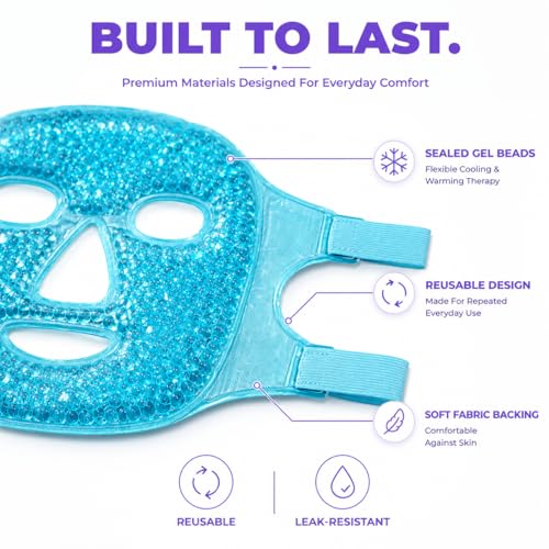 Image of Gel Bead Cold Face Mask, Ice Pack for Reducing Puffiness, Dark Circles, Hot and Cold Compress, Skin Care Spa, Multicolour Pack Of 1