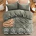 Bedsure Comforter Set King Size - Cotton Fabric with Microfiber Inner Fill, Grayish Olive Green Soft Bed Set for All Seasons, 3 Pieces, 1 Comforter (104