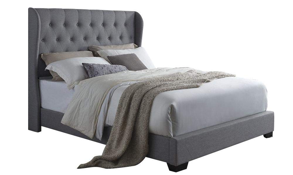 Buy A to Z Furniture DG Casa Exeter Grey Linen Wingback Bed Queen With Mattress Online at