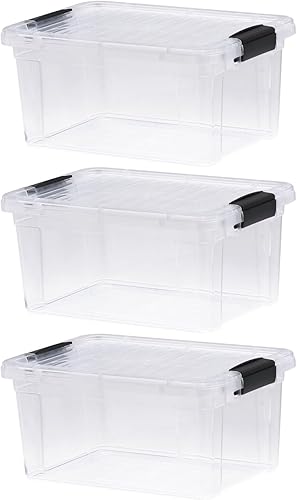 Miniatura 53 de Superio Cajas de almacenamiento transparentes con tapas, contenedores de plástico de 2.5 cuartos de galón para organizar, cajas apilables, sin BPA,