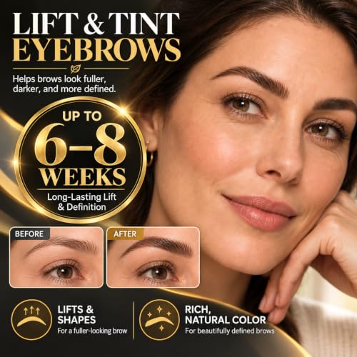 DAHPURE Black Lash Lift Kit Brow Lamination 4 in 1- Up to 8 Applications, At-Home Eyelash Perm & Curling Kit, Long-Lasting Salon-Style Results