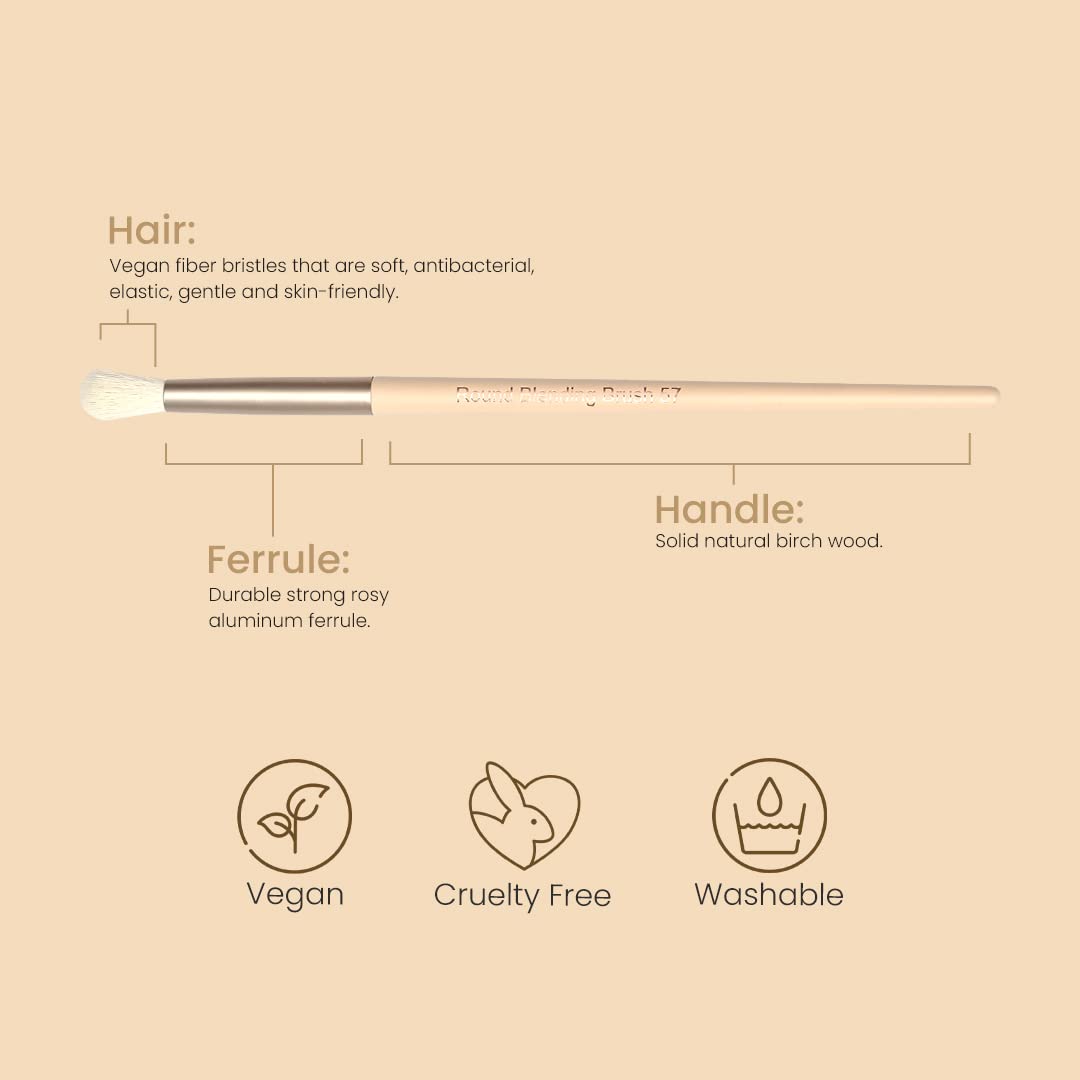Milagro Beauty Eye Blending Brush 57 – Fluffy Vegan Brush for Eyeshadow Blending, Highlighting & Smudging, Smooth Transitions, Soft Bristles, Perfect for Powder & Cream Eye Products 2