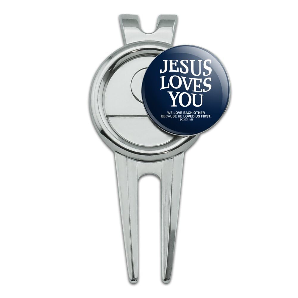 GRAPHICS & MORE Jesus Loves You First Golf Divot Repair Tool and Ball Marker