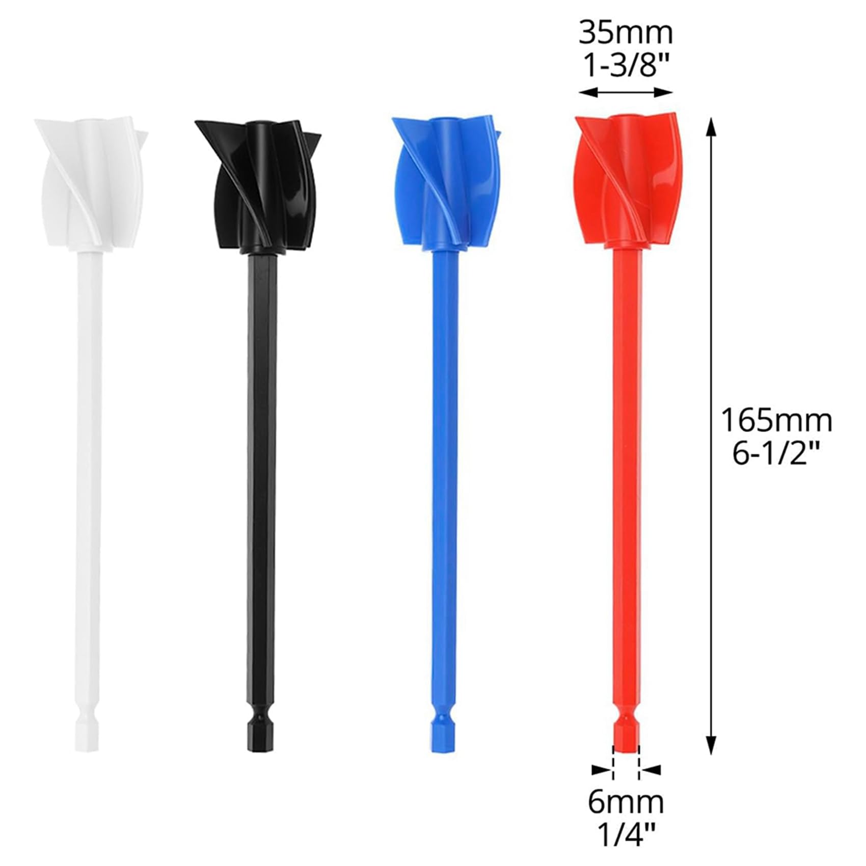 Accesorio Mezclador de Epoxi para Taladro, Juego de 120 Piezas: Paletas Helicoidales, de Pintura, Accesorio para Taladro de 6,5 Pulgadas