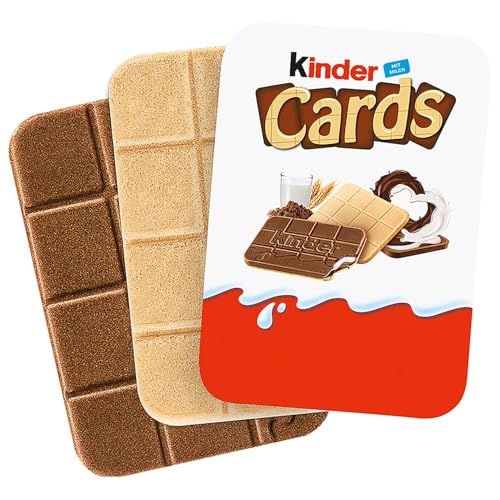 Kinder Cards - Kekswaffeln mit Milch- & Kakaocreme, knusprige Waffeln mit cremiger Füllung, Snack für unterwegs - 1 Packung, enthält 5 Einzelpackungen mit je 2 Kekswaffeln (insgesamt 10 Stück), 128 g