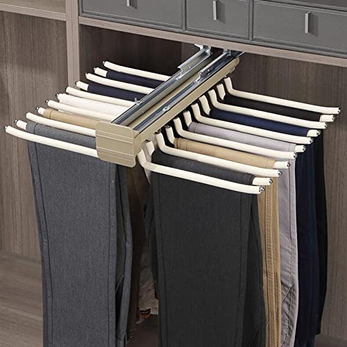 Perchero extensible de doble fila para pantalones, perchero extraíble para pantalones, organizador de ropa que ahorra espacio para bufandas, toallas