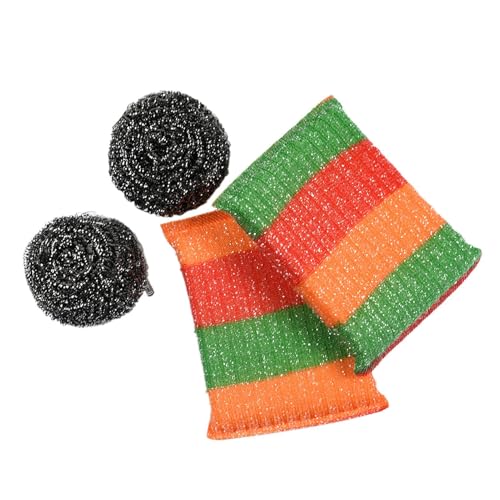 Esponja de alambre, esponja de alambre robusta, versátil y reversible, cepillo de cocina para ollas, sartenes, placa de cocina, grasa, suciedad, fregadero, bandeja de horno, limpieza