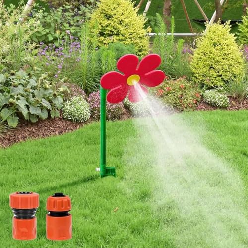 Wassersprinkler Kinder Outdoor Crazy Daisy Sprinkler 360 Rasensprinkler Tanzende Blume Wasserblume für Garten Kinder Rasensprenger Wasserspielzeug mit Gartenschlauch Anschluss (B)