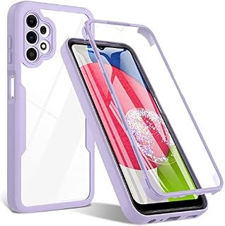 OWKEY Case for Samsung Galaxy A13 4G, 360 Degree Full Body Rugged with Built-in Screen Protector Heavy Duty Protection Slim Fit Shockproof Cover for Samsung Galaxy A13 4G Phone Case 6.6" (Purple)