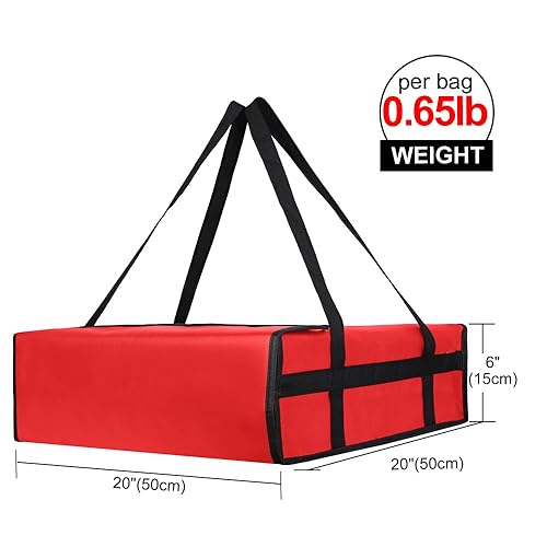 Miniatura 8 de Bodaon Bolsa de entrega de pizza aislada, 20 x 20 x 6 pulgadas, color negro