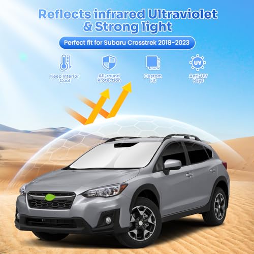 Image of Canvcle Window Shades for 2018-2023 Subaru Crosstrek Accessories Windshield Sun Shade Side Rear Window Covers Sunshade Sun Visor Shield Privacy Protection for Camping Keep Vehicle Cool Black 8PCS