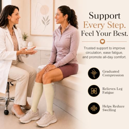 Image of Laite Hebe 4 Pairs-Compression Socks for Women&Men Circulation-Best Support for Nurses,Running,Athletic