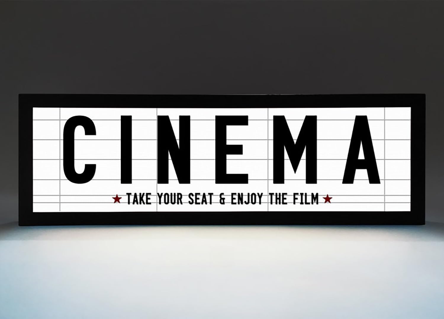 Cinema RGB LED Neon Lightbox with Remote Control Wall Mountable Pulsing Studio Warning Sign Illuminated Lights Sign for Cinema Libraries Cafes Home Company Desk Wall Decor USB Powered
