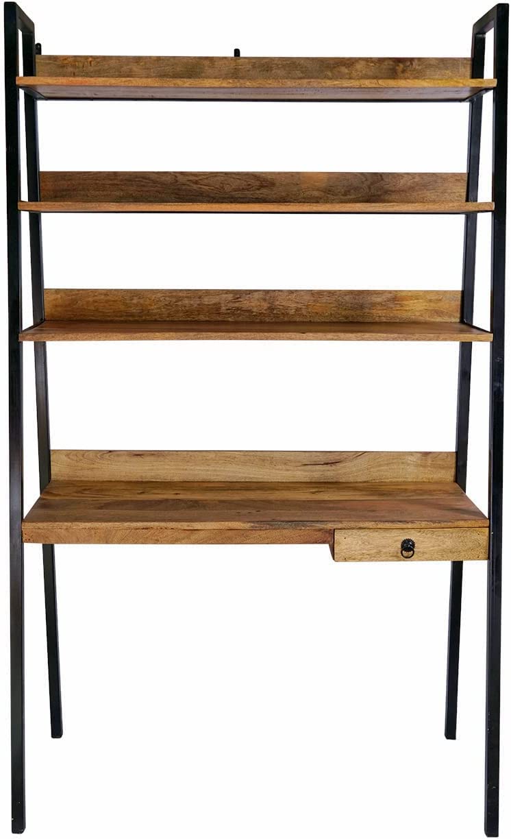 Stylla LondonModern Sheesham Study Table/Desk with Ladder Bookshelf