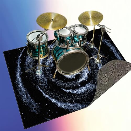 120 x 70 cm Alfombras Acusticas Tambor Alfombra Alfombra para Bateria Acustica Alfombra Bateria Electronica Alfombra Bateria Kit Profesional de Batería de Jazz Electrónico Alfombras de Batería