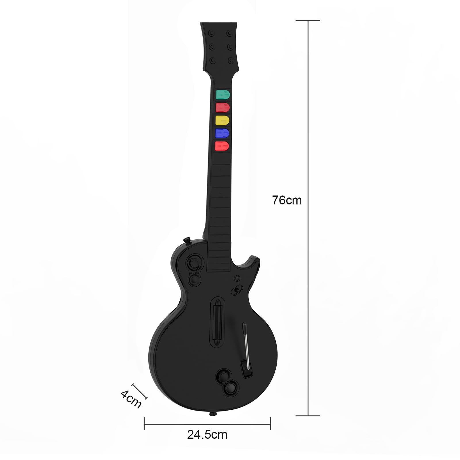 NBCP Controller Guitar Hero per PC e PS3, Chitarra Wireless per Guitar Hero 3/4/5 e Giochi Rock Band 1/2, Chitarra Guitar Hero con Tracolla per Chitarra (Dieci Tasti/Nero)