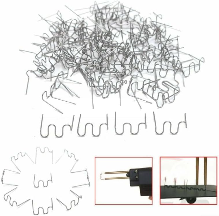 400 Pcs 0.6 mm Stainless Steel Wave Hot Staples for Plastic Welder Repair Tool, Precut Shape for Automotive Bumper Crack Fix, Gray