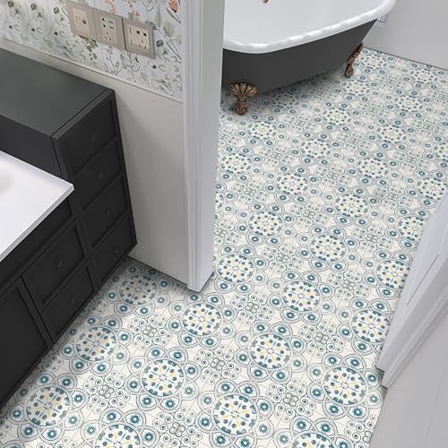 Vinylboden Selbstklebend, PVC Bodenbelag Selbstklebend für Bad Küche Wohnzimmer Wasserdicht Bodenfliesen Selbstklebend 30x30cm, Dicke 1mm 10 Stück