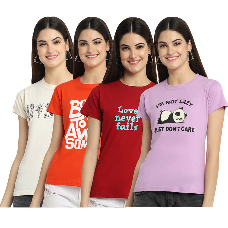 preneum Women's Graphic Regular Fit T-Shirt-picture-56