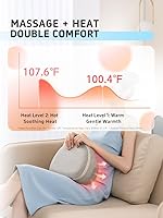 Vista 2 de Cordless Back and Neck Massager with Heat, Rechargeable 20-Node 3D Shiatsu Pillow for Deep Tissue Pain and Shoulder Relief, Portable for Home Office