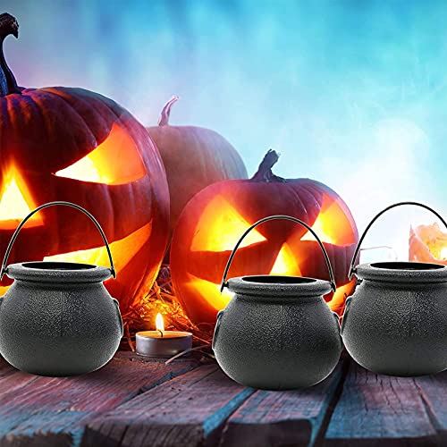 TaimeiMao Mini Cubo Caramelos Halloween,Cubo de Dulces de Halloween,Bruja Caramelo calderos,Cubo portátil de Caramelo de Calabaza con Calavera de Halloween, Adecuado para la Fiesta de Halloween