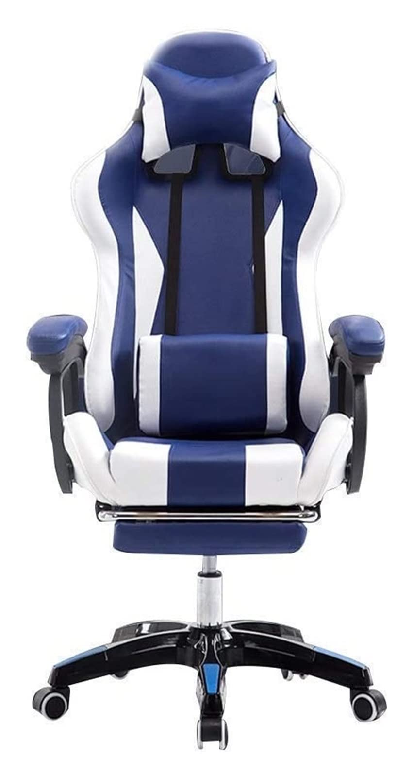 OZBMA Gaming Chair Computer Office Desk Ergonomic High Back Multifunctional (Color : Blue White) needed (Blue White A)