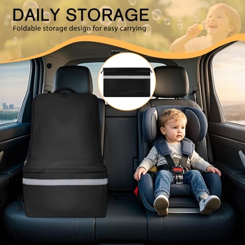 laripop car seat travel bag for airplaneinfant seat travel bag with shoulder strappadded car seats backpack with reflective stripeslarge carseat carrier bag travel car seat cover black