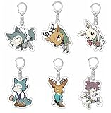 ISaikoy Set of 6 Anime BEASTARS Acrylic Keychain Double Side Pendant Keyring
