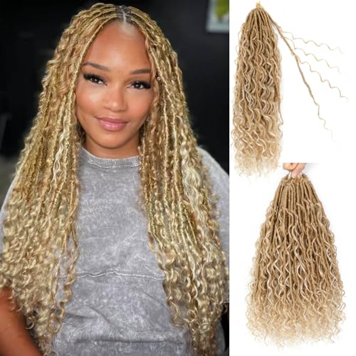 Goddess Locs Crochet Hair 24 Inch 7 Packs Bohemian Goddess Faux Locs Crochet Hair Pre Looped Boho Soft Locs Synthetic Braids Hair Extensions for Women (27/613#, 24 Inches) Goddess Locs Crochet Hair 24 Inch 7 Packs Bohemian Goddess Faux Locs Crochet Hair Pre Looped Boho Soft Locs Synthetic Braids Hair Extensions for Women (27/613#, 24 Inches)